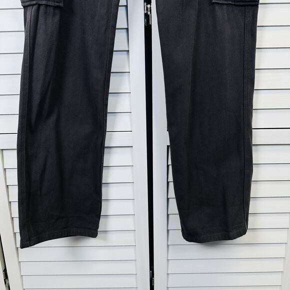 White Fox Someone To You Cargo Pants Charcoal Cotton Twill Flap Pockets Size M - Picture 4 of 10